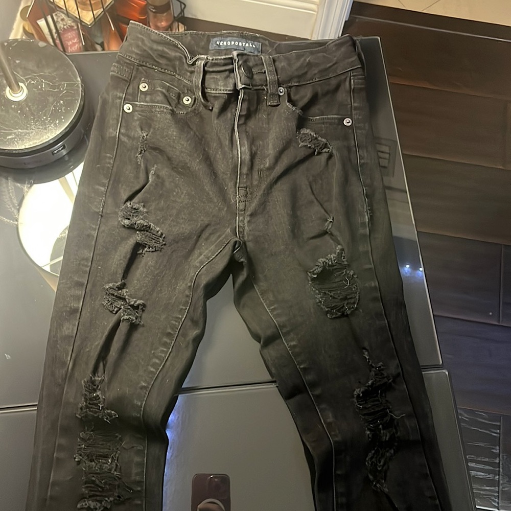 AÉROPOSTALE High Rise Jegging BLACK, 00 SHORT